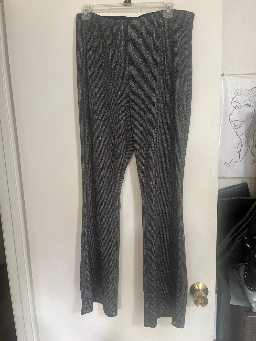 Old Navy Metallic Charcoal Flare Pants